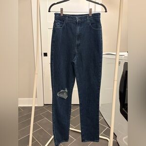 J Brand Sky High Rise Distressed Blue Jeans - perfect condition.